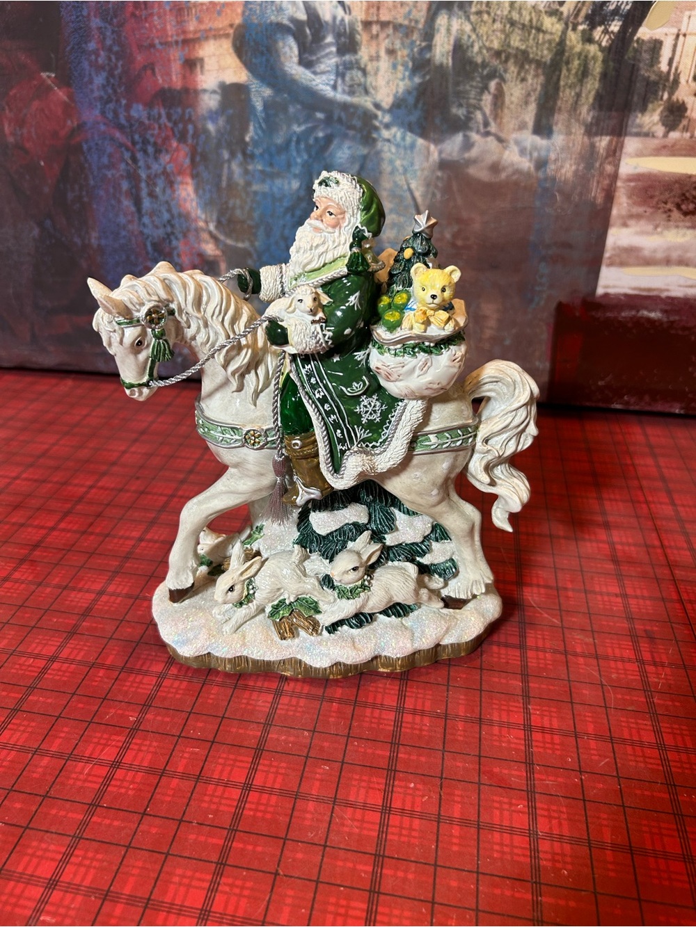 Fitz And Floyd Winter Garden Santa On Horse